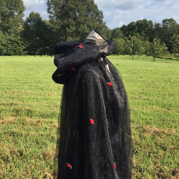 New MODCLOTH Black Tulle Dress + NWT Tulle Cape. GOTH HALLOWEEN DRESS & CAPE - Picture 5 of 16